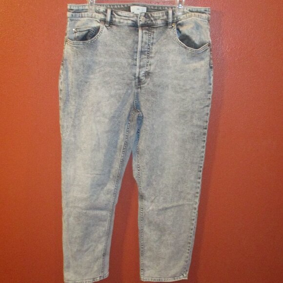 H&M Woman Size 14 Gray Button Fly Pockets Outdoors Travel Denim Jeans - Picture 5 of 8